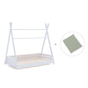 Cama Montessori blanca 90x200 cm con textil verde · Homy XL