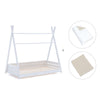 Cama Montessori blanca 90x200 cm con textil beige · Homy XL