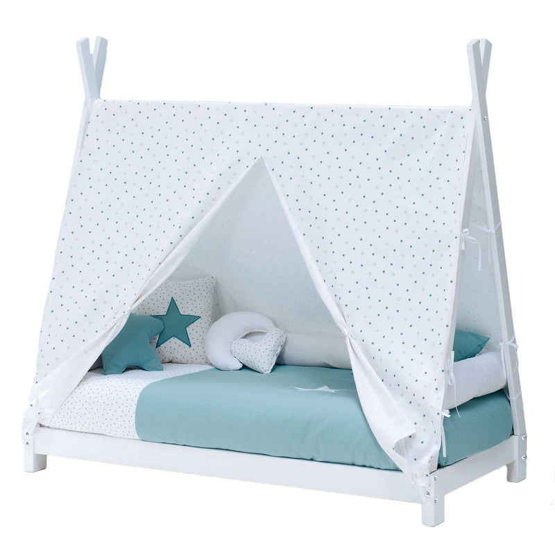 Rulo protector en blanco para cama Montessori 70x140cm