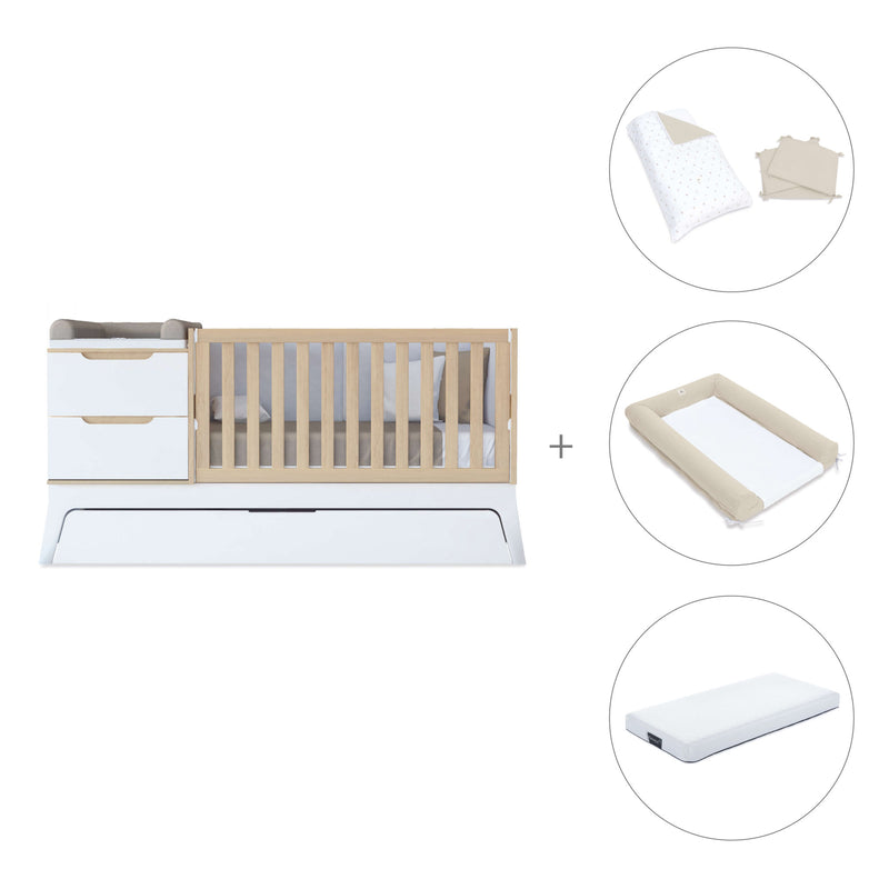 Cuna convertible blanco/madera 70x140 cm · Zen K460-M8411