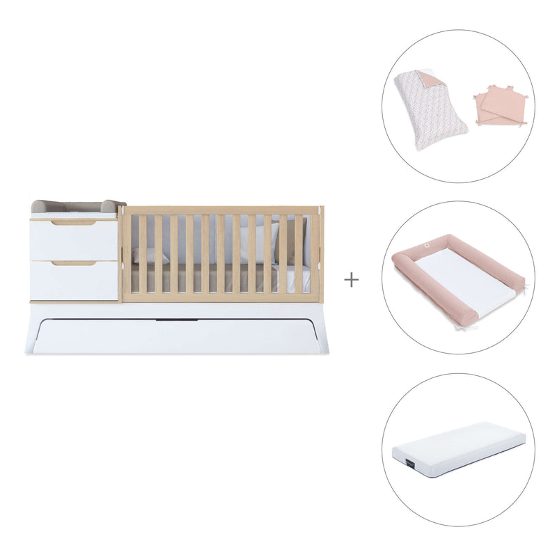 Cuna convertible blanco/madera 70x140 cm · Zen K460-M8411