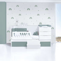 Cuna convertible 70x140 cm blanca/eucalipto · Sero More Eucalyptus K546-M7757