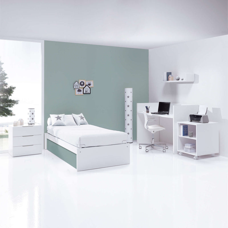 Cuna convertible 70x140 cm blanca/eucalipto · Sero More Eucalyptus K546-M7757