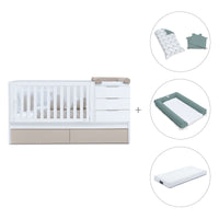 Cuna convertible 70x140 cm blanca/beige · Sero More K546-M7753