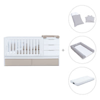 Cuna convertible 70x140 cm blanca/beige · Sero More K546-M7753