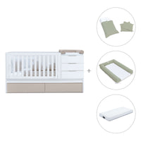 Cuna convertible 70x140 cm blanca/beige · Sero More K546-M7753