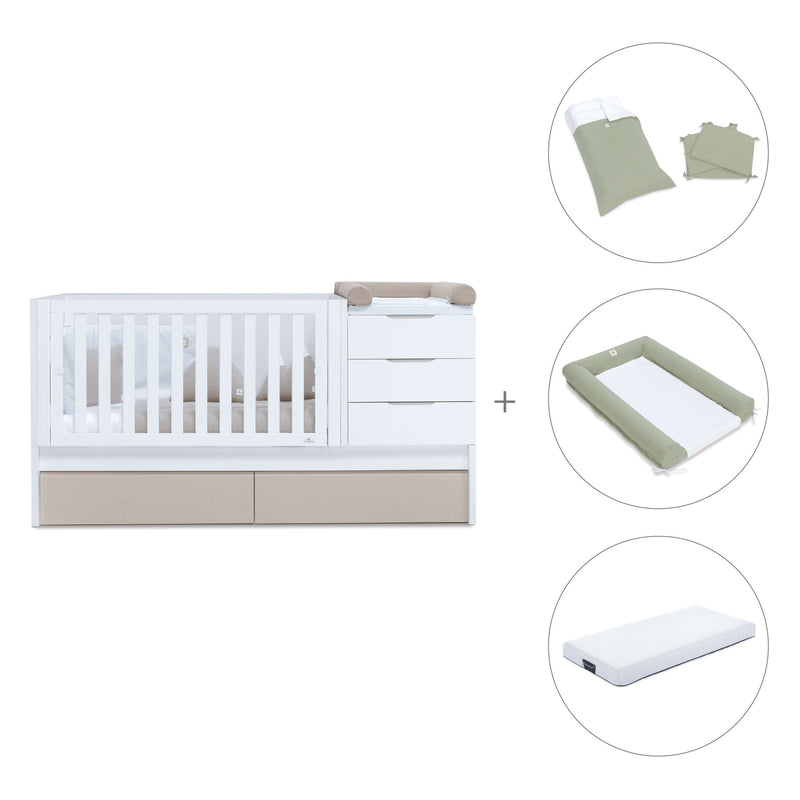 Cuna convertible 70x140 cm blanca/beige · Sero More K546-M7753