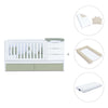 Cuna convertible 70x140 cm blanca/verde-oliva · Sero More K546-M7756