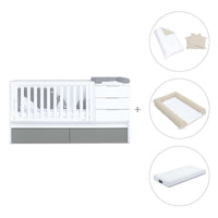 Cuna convertible 70x140 cm blanca/antracita · Sero More Antracita K546-M7758