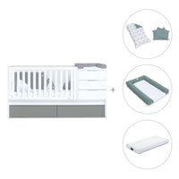 Cuna convertible 70x140 cm blanca/antracita · Sero More Antracita K546-M7758