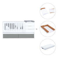 Cuna convertible 70x140 cm blanca/antracita · Sero More Antracita K546-M7758