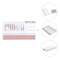 Cuna convertible 70x140 cm blanca/rosa · Sero More Quarzo K546-M7759