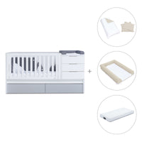 Cuna convertible 70x140 cm blanca/gris · Sero More K546-M7778