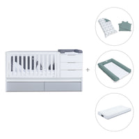 Cuna convertible 70x140 cm blanca/gris · Sero More K546-M7778