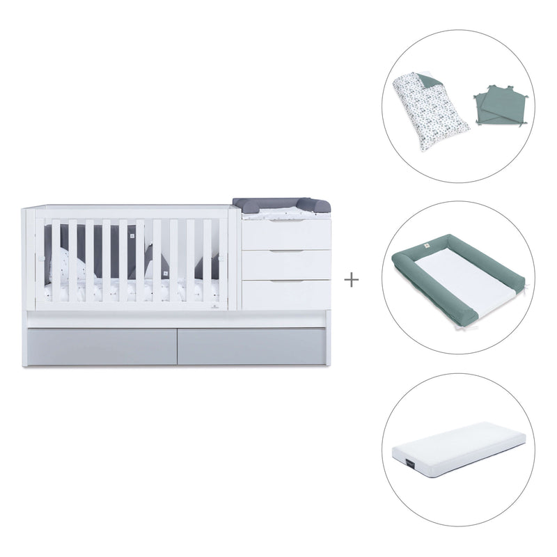 Cuna convertible 70x140 cm blanca/gris · Sero More K546-M7778