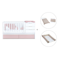 Cuna convertible 70x140 cm blanca/rosa claro · Sero More Flamingo K546-M7742