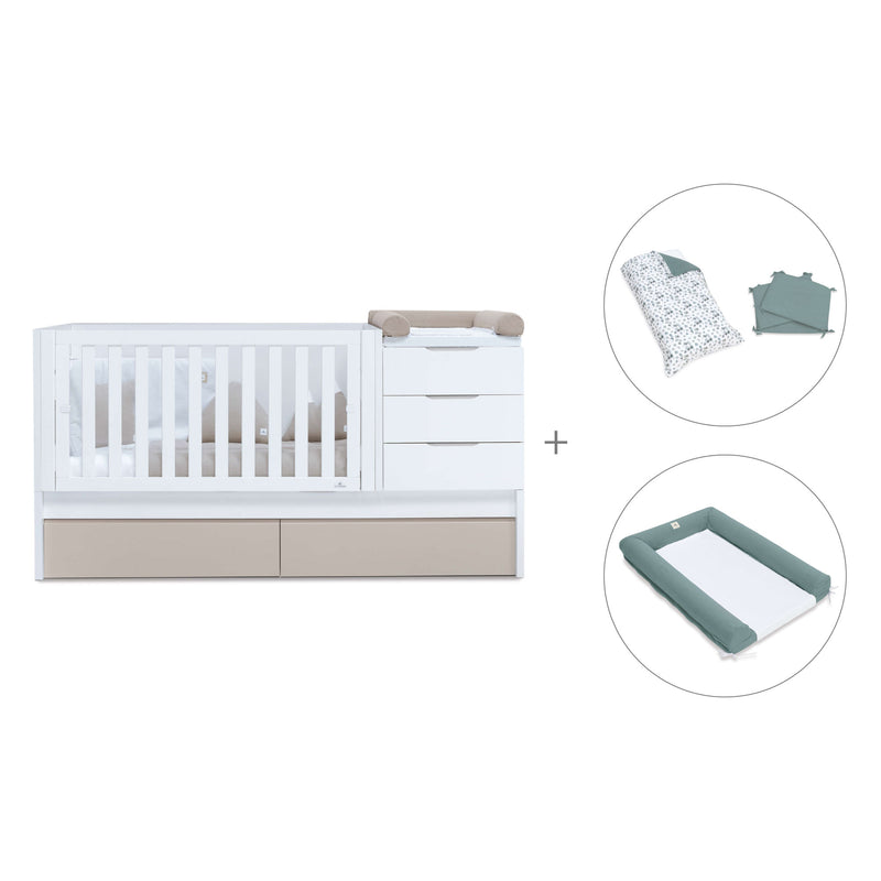 Cuna convertible 70x140 cm blanca/beige · Sero More K546-M7753