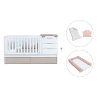 Cuna convertible 70x140 cm blanca/beige · Sero More K546-M7753