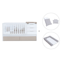 Cuna convertible 70x140 cm blanca/beige · Sero More K546-M7753