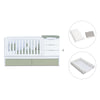 Cuna convertible 70x140 cm blanca/verde-oliva · Sero More K546-M7756