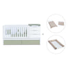 Cuna convertible 70x140 cm blanca/verde-oliva · Sero More K546-M7756