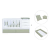 Cuna convertible 70x140 cm blanca/verde-oliva · Sero More K546-M7756