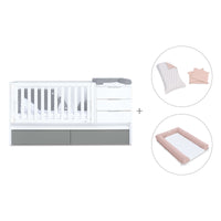 Cuna convertible 70x140 cm blanca/antracita · Sero More Antracita K546-M7758