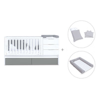Cuna convertible 70x140 cm blanca/antracita · Sero More Antracita K546-M7758