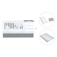 Cuna convertible 70x140 cm blanca/antracita · Sero More Antracita K546-M7758