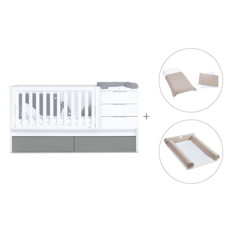 Cuna convertible 70x140 cm blanca/antracita · Sero More Antracita K546-M7758