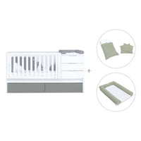 Cuna convertible 70x140 cm blanca/antracita · Sero More Antracita K546-M7758