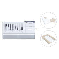 Cuna convertible 70x140 cm blanca/gris · Sero More K546-M7778