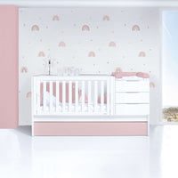 Cuna convertible 70x140 cm blanca/rosa claro · Sero More Flamingo K546-M7742