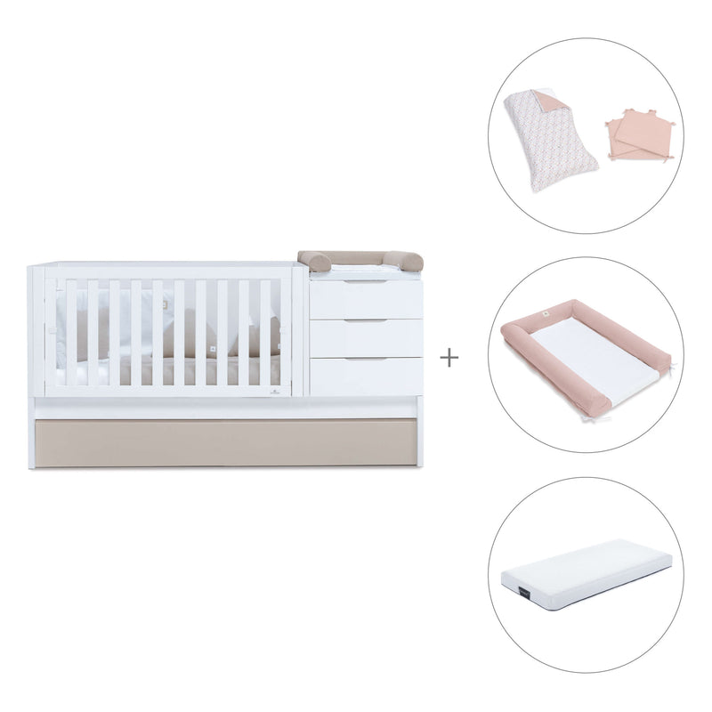 Cuna convertible 70x140 cm blanca/beige · Sero More K546-M7753
