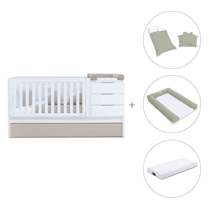 Cuna convertible 70x140 cm blanca/beige · Sero More K546-M7753
