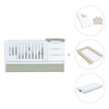 Cuna convertible 70x140 cm blanca/verde-oliva · Sero More K546-M7756