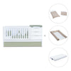 Cuna convertible 70x140 cm blanca/verde-oliva · Sero More K546-M7756