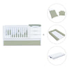 Cuna convertible 70x140 cm blanca/verde-oliva · Sero More K546-M7756