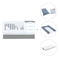 Cuna convertible 70x140 cm blanca/antracita · Sero More Antracita K546-M7758