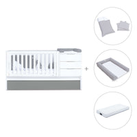 Cuna convertible 70x140 cm blanca/antracita · Sero More Antracita K546-M7758