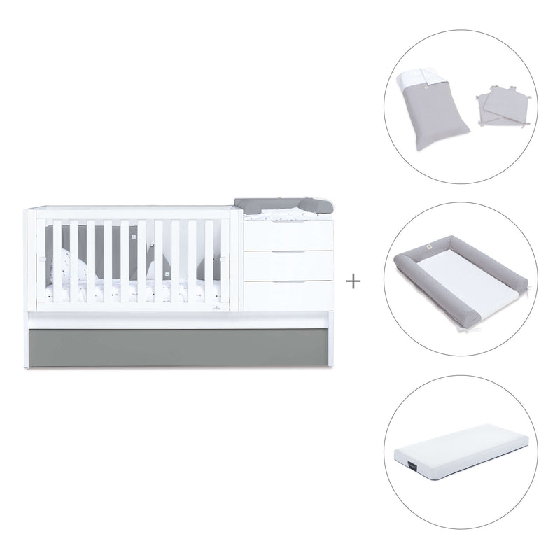 Cuna convertible 70x140 cm blanca/antracita · Sero More Antracita K546-M7758
