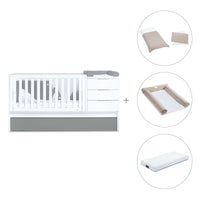 Cuna convertible 70x140 cm blanca/antracita · Sero More Antracita K546-M7758