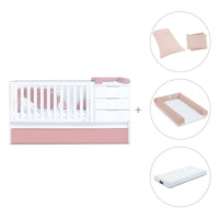 Cuna convertible 70x140 cm blanca/rosa · Sero More Quarzo K546-M7759