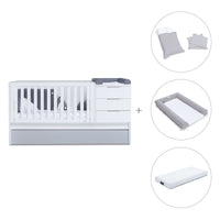 Cuna convertible 70x140 cm blanca/gris · Sero More K546-M7778