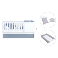 Cuna convertible 70x140 cm blanca/azul · Sero More Blu Denim K546-M7741