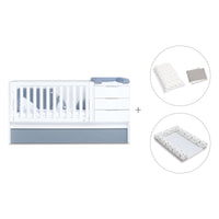 Cuna convertible 70x140 cm blanca/azul · Sero More Blu Denim K546-M7741