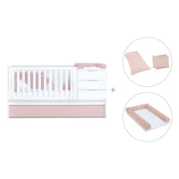 Cuna convertible 70x140 cm blanca/rosa claro · Sero More Flamingo K546-M7742
