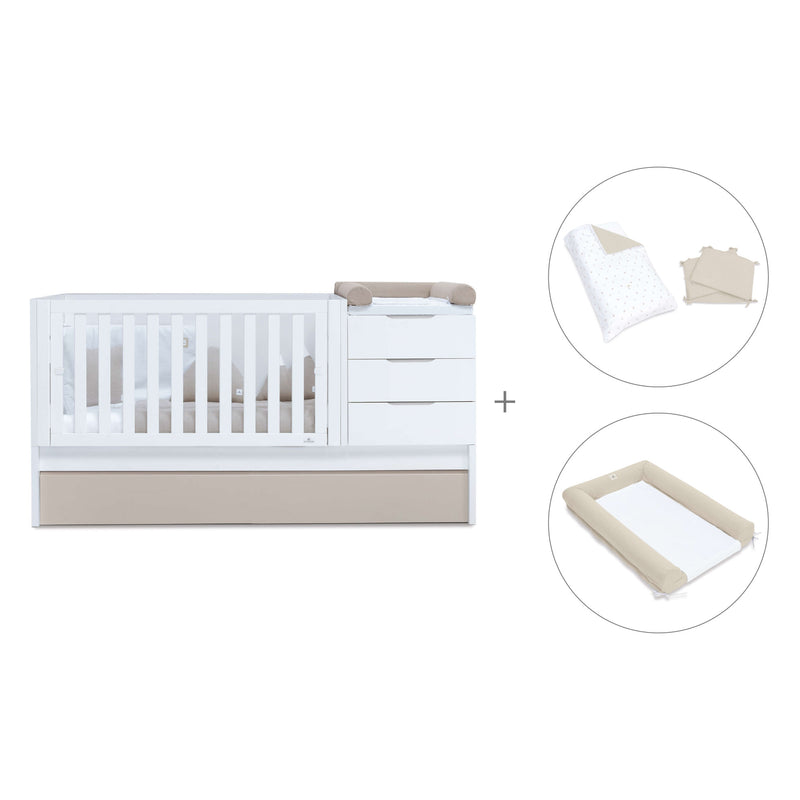 Cuna convertible 70x140 cm blanca/beige · Sero More K546-M7753