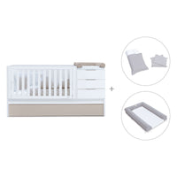 Cuna convertible 70x140 cm blanca/beige · Sero More K546-M7753