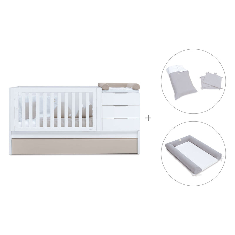 Cuna convertible 70x140 cm blanca/beige · Sero More K546-M7753